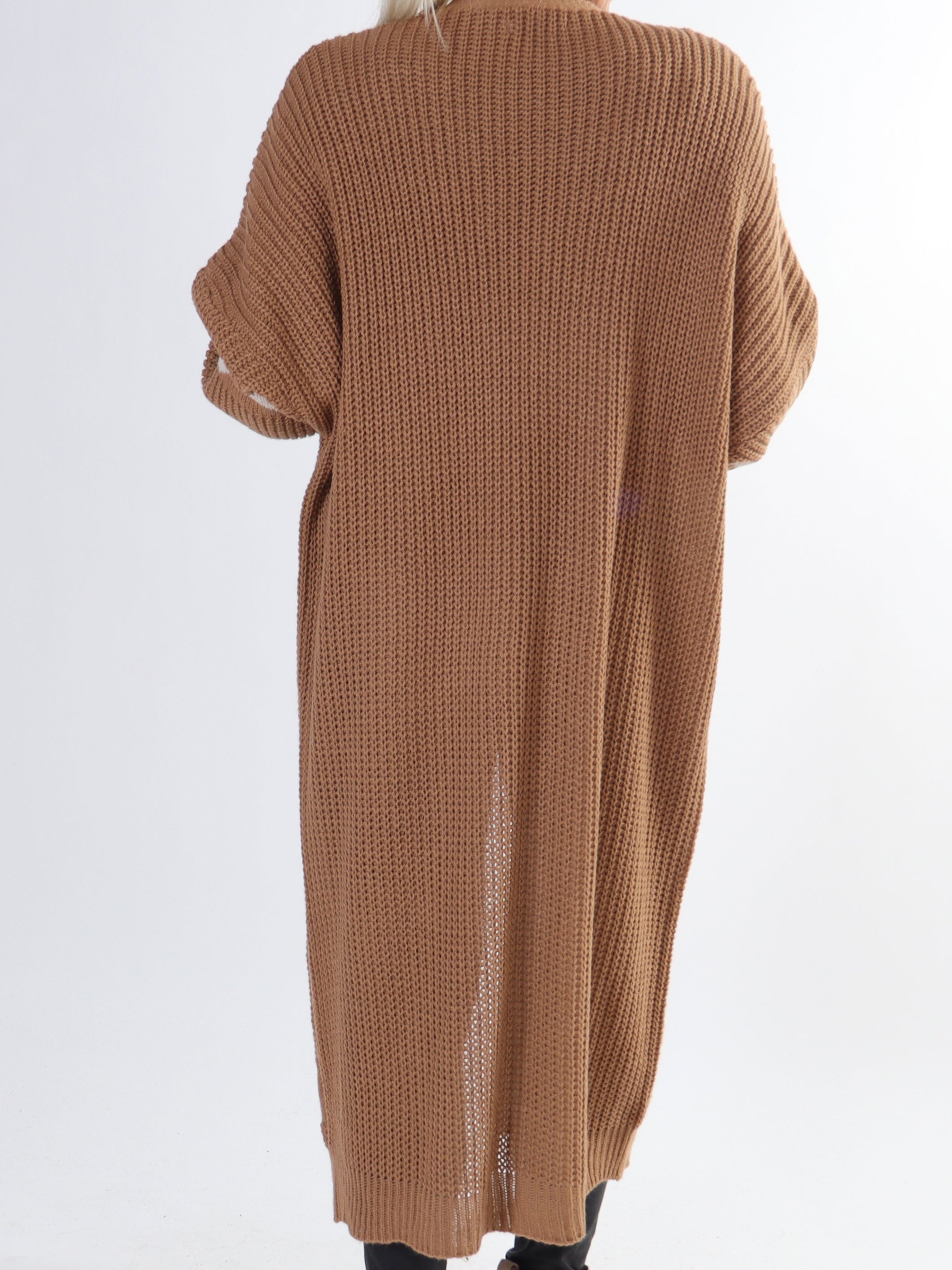 Grace - Plus size strikcardigan med hjerter og ballonærmer